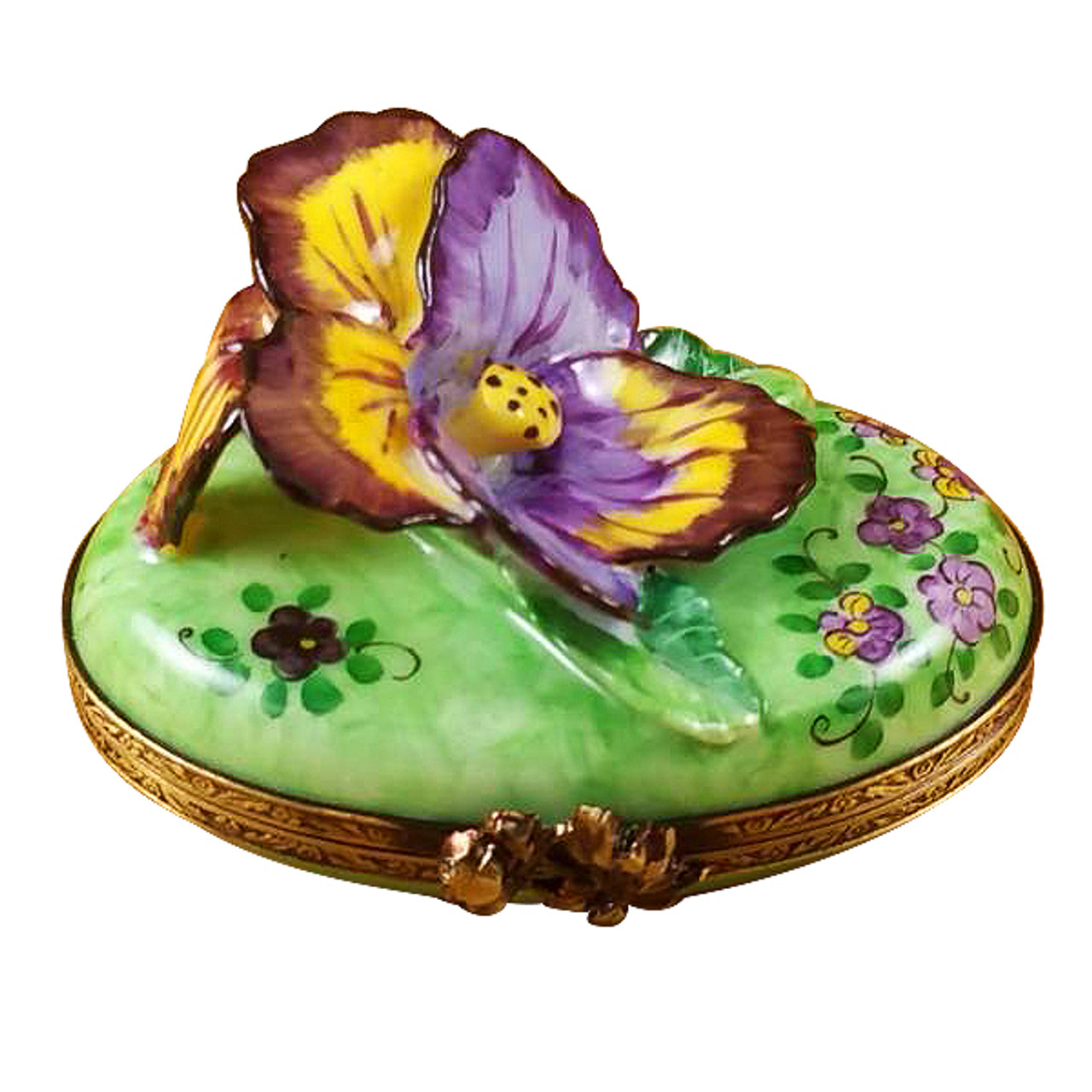 Pansy - Purple & Yellow Rochard Limoges Box