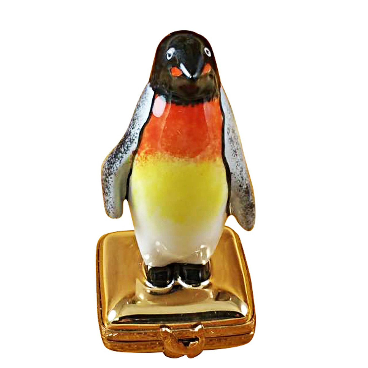 Limoges Imports Penguin On Gold Box Limoges Box