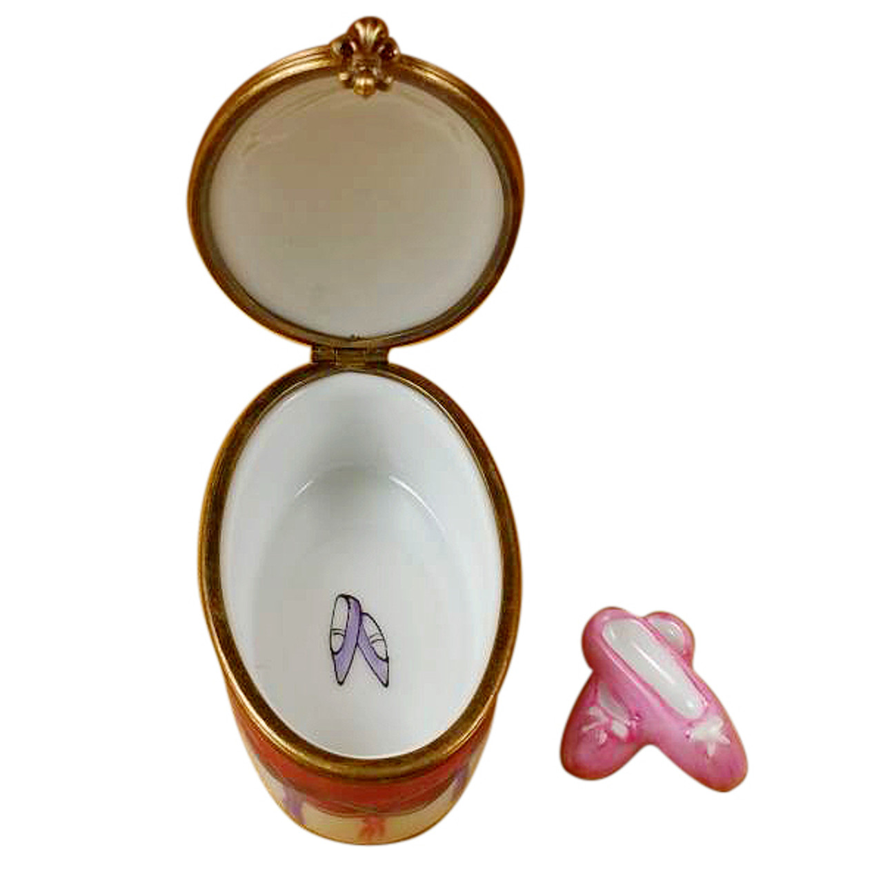 Limoges Imports Ballerina On Oval With Toe Shoes Limoges Box