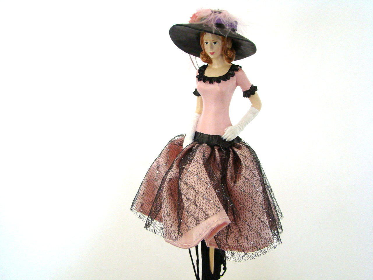 Pink and Black with black hat Tassel Doll TD289 