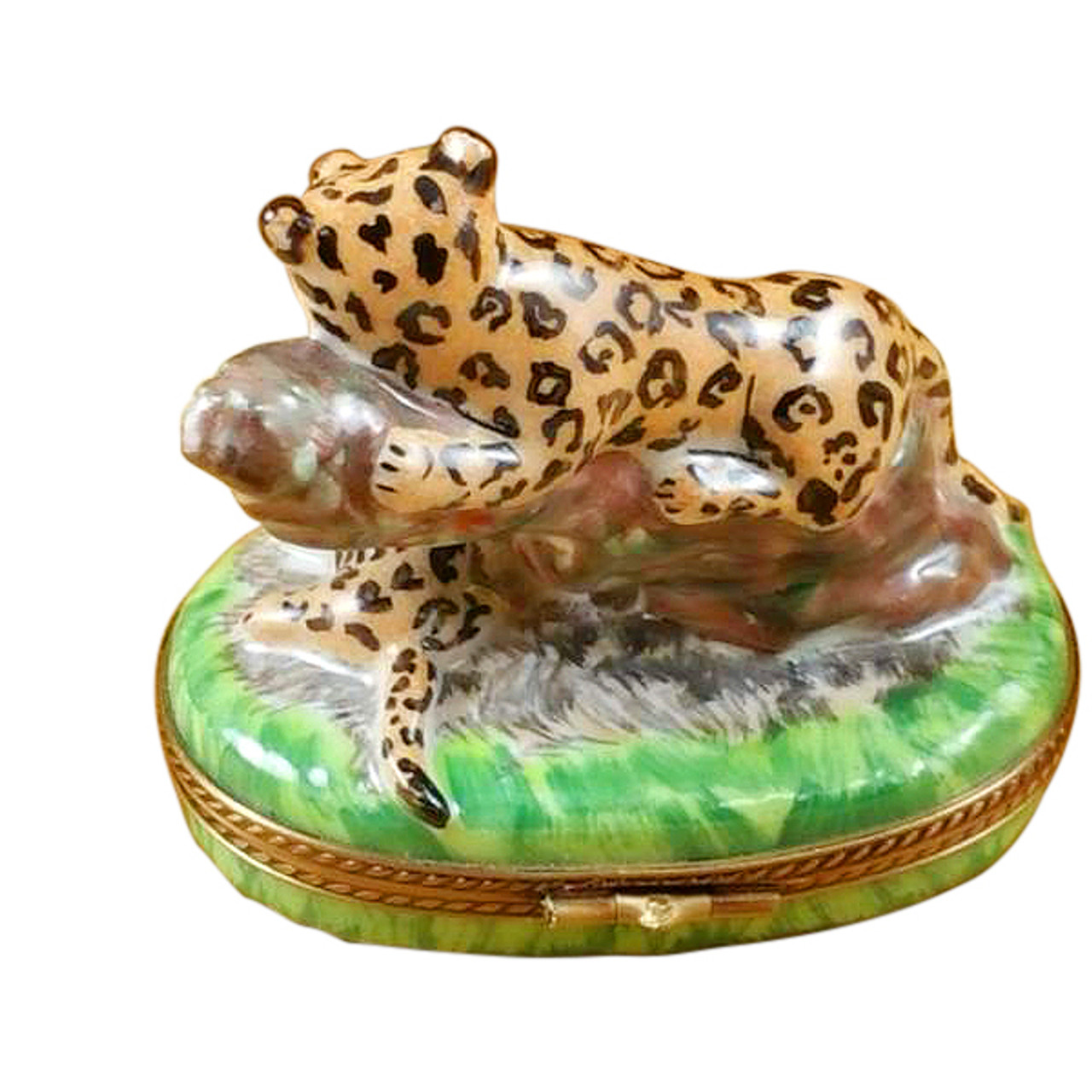 PANTHER MOTHER W/BABY Limoges Box RA060-J