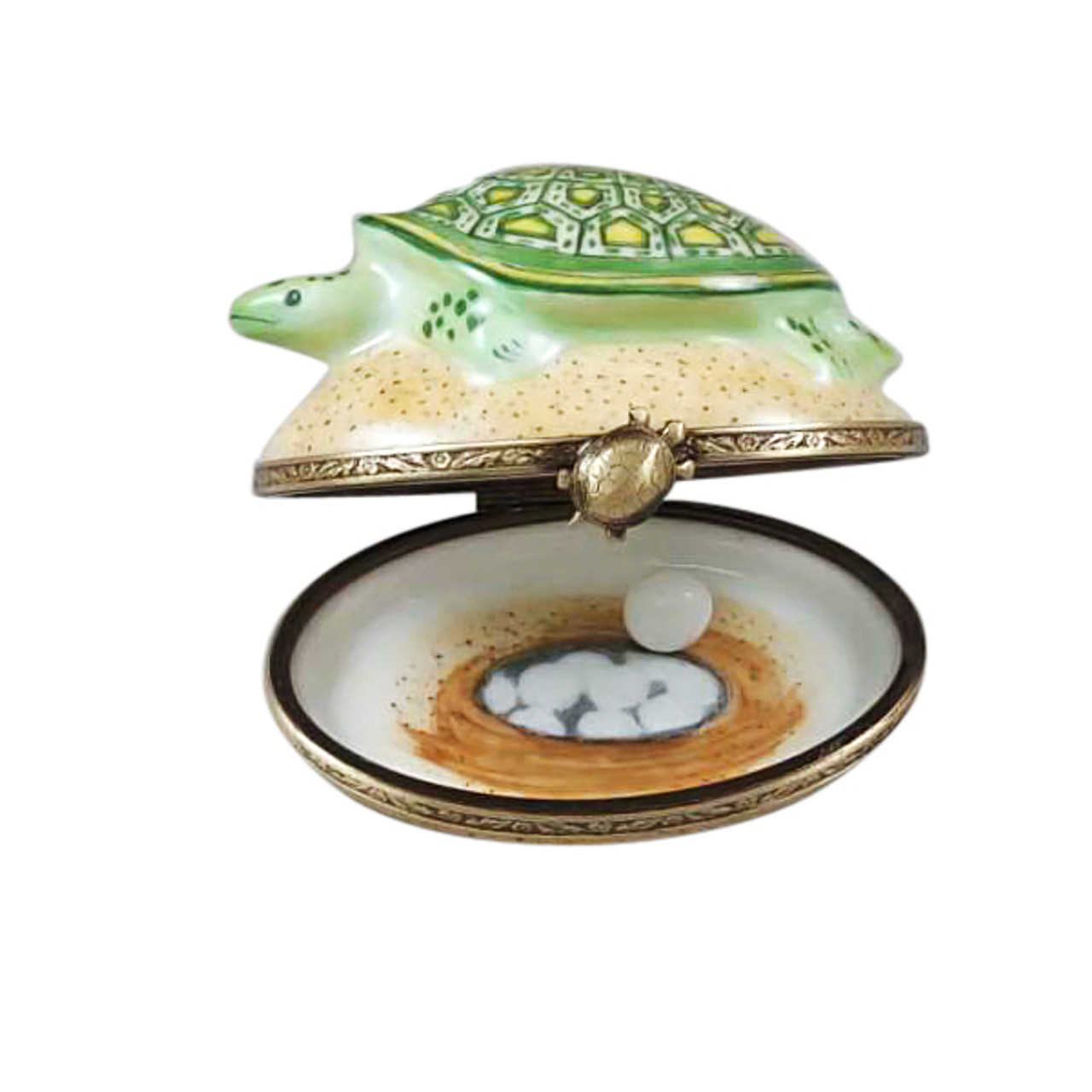 Rochard TURTLE ON SAND WITH EGG Limoges Box RA323-I