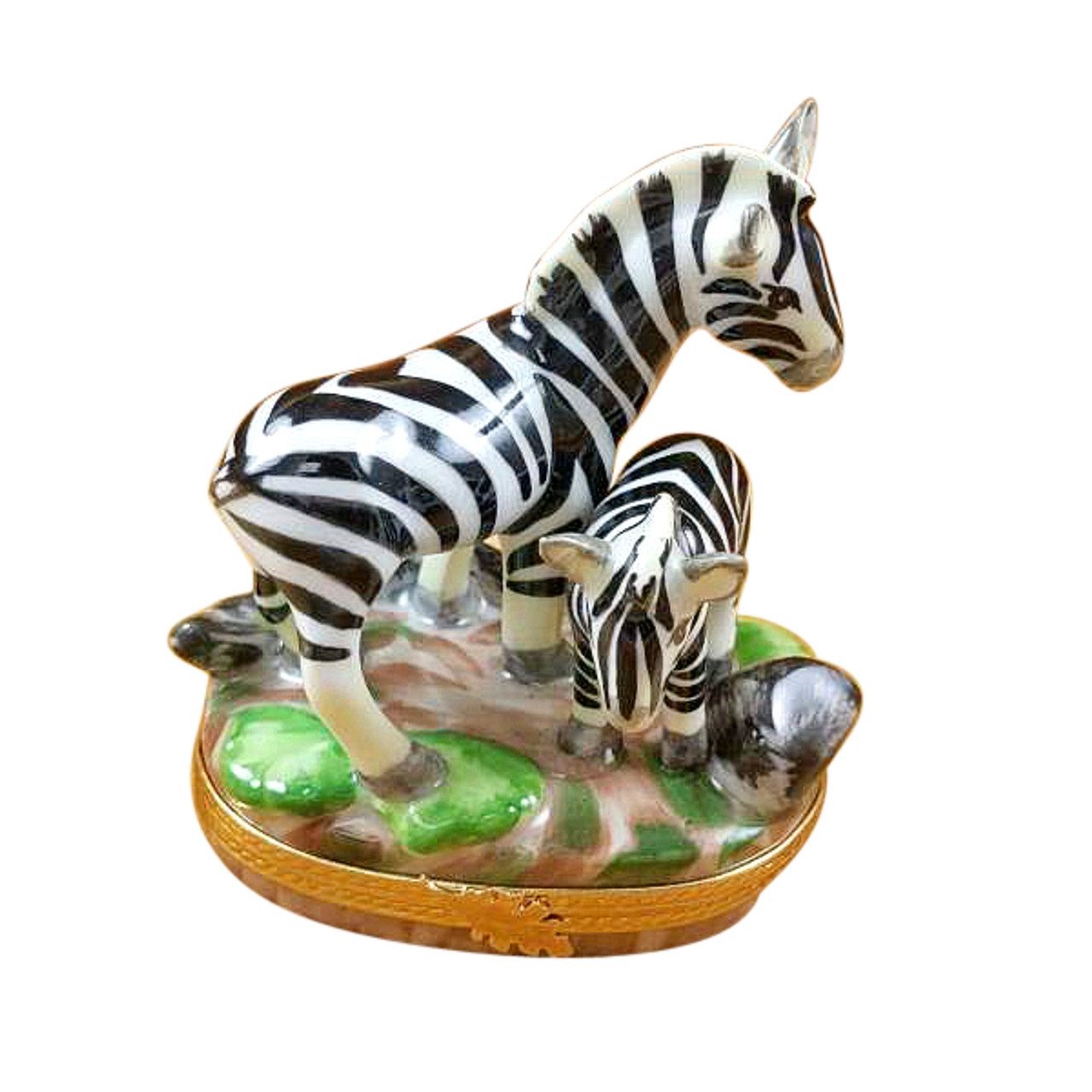 ZEBRA AND BABY Limoges BoxRA324-J