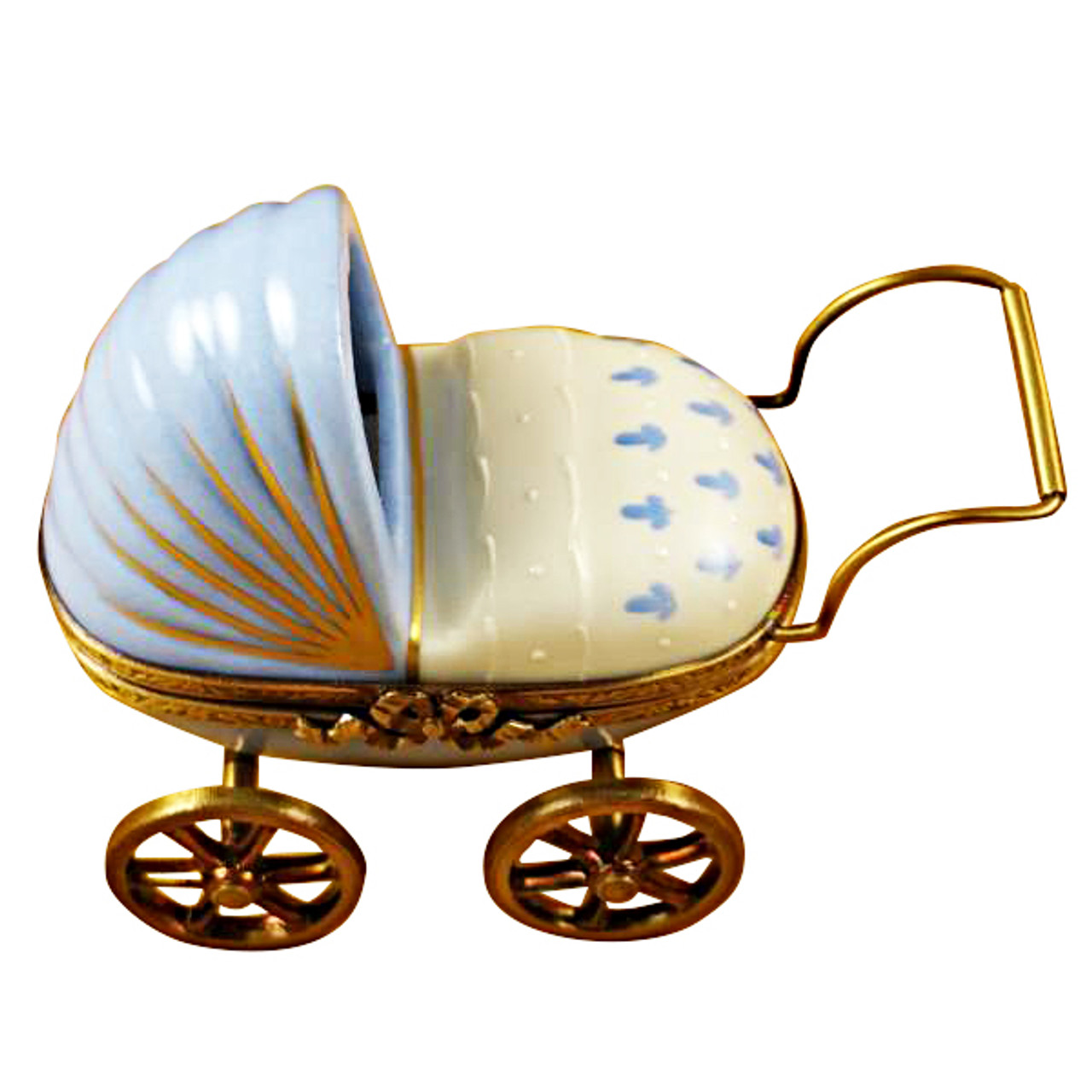 Limoges Imports BLUE BABY CARRIAGE Limoges Box  