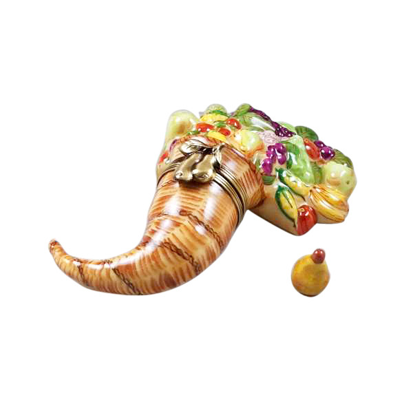 CORNUCOPIA WITH REMOVABLE PEARS Limoges Box