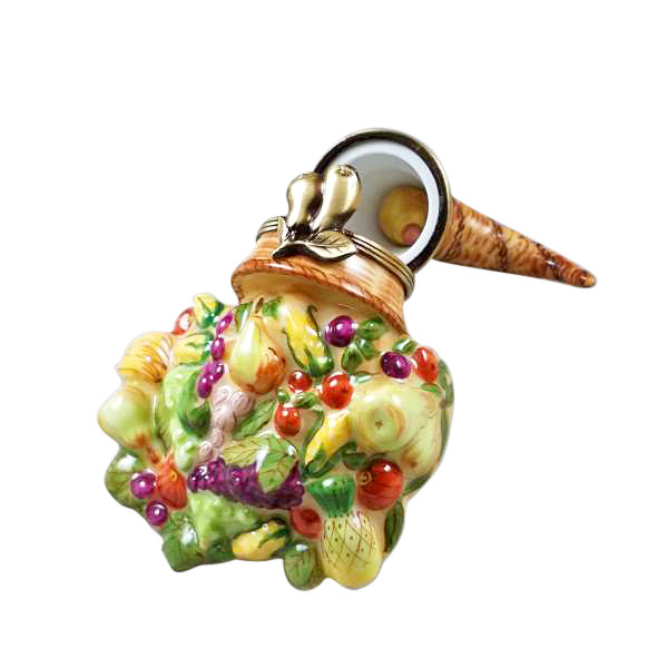 CORNUCOPIA WITH REMOVABLE PEARS Limoges Box