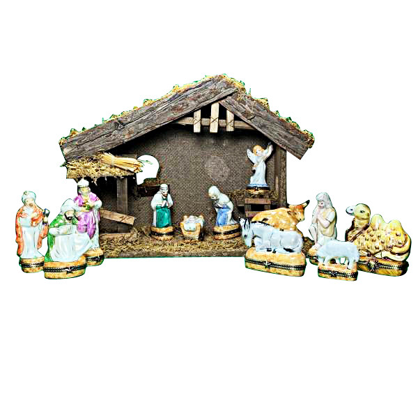 12 PIECE NATIVITY SATIN Limoges Box
