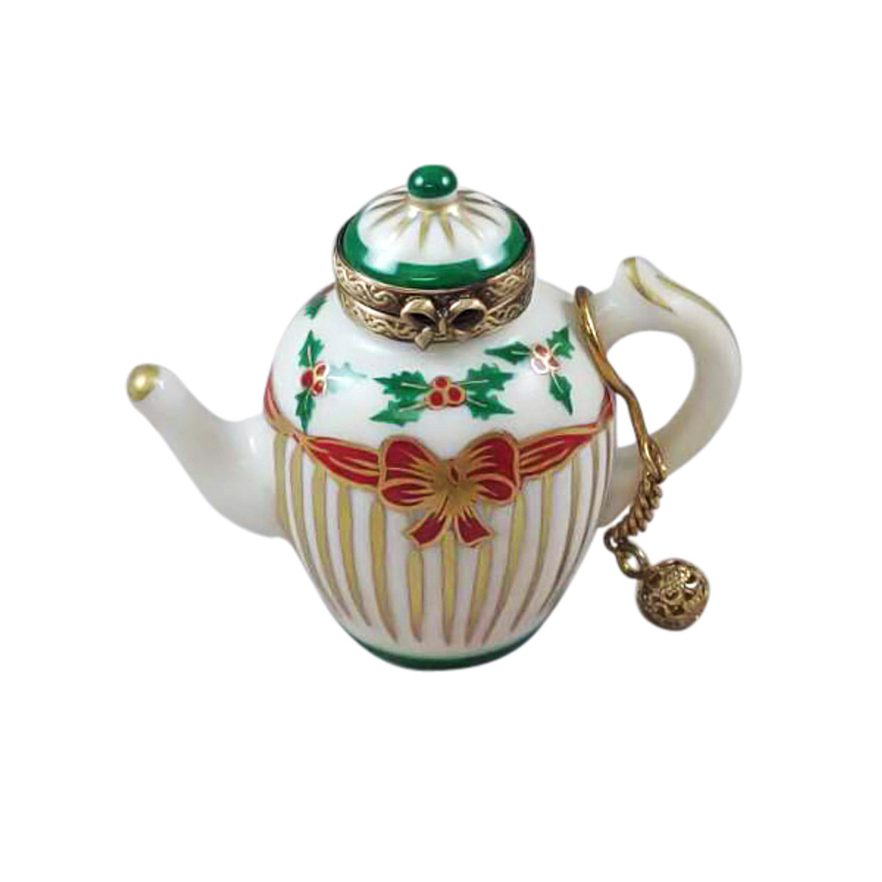 CHRISTMAS TEAPOT W/ METAL TEABALL Limoges Box (RX214-I)