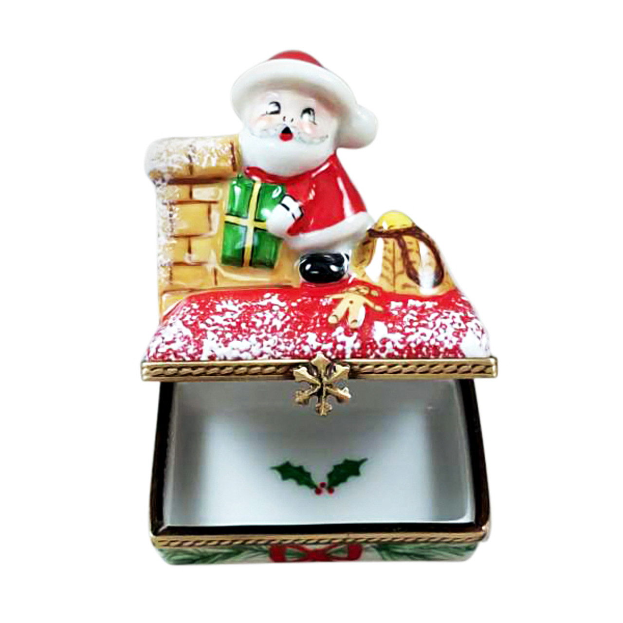 SANTA ON ROOF W/ GIFT BAG Limoges Box RX301-G