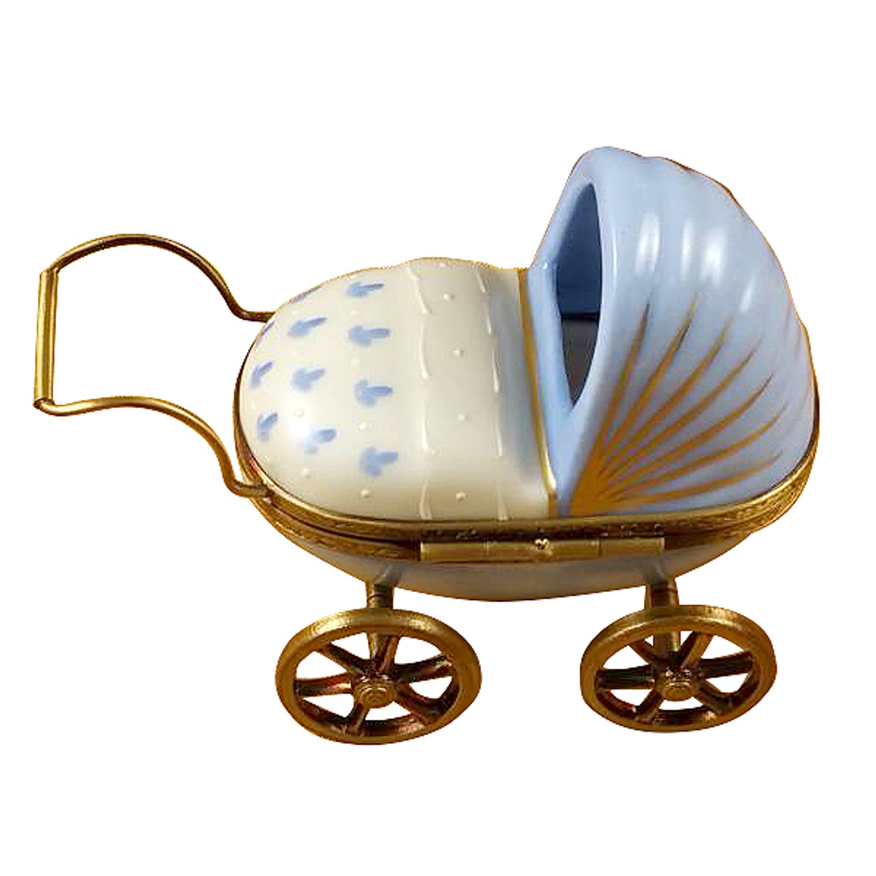 Rochard Blue Baby Carriage Limoges Box RB002-K