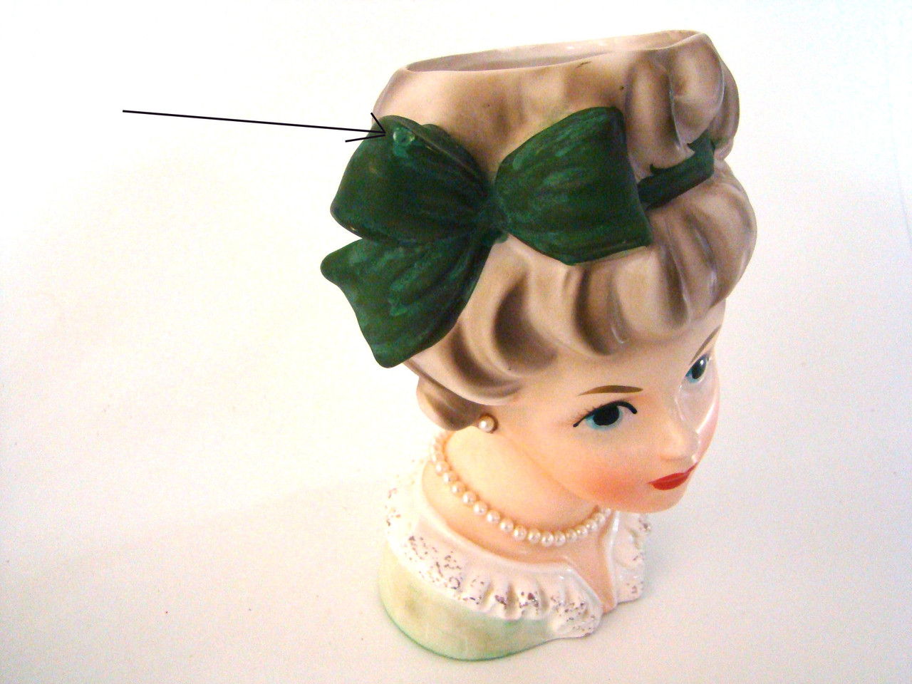 Vintage Lady Head Vase Brinns T-1576