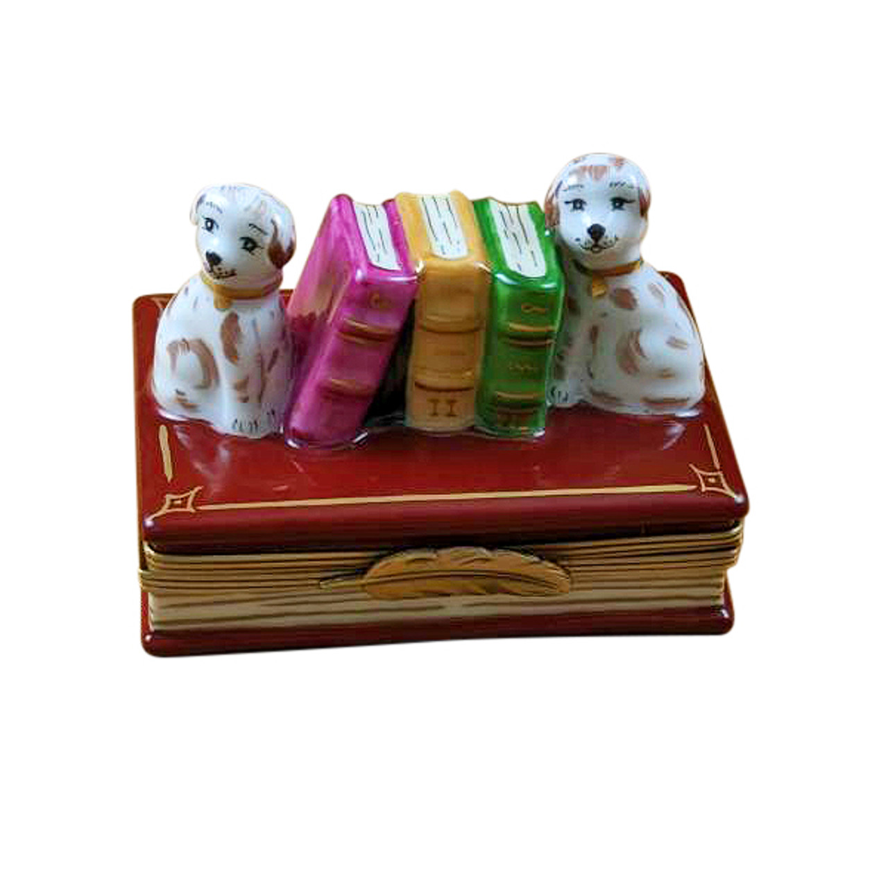 DOG BOOKENDS Rochard Limoges Box RN053-I