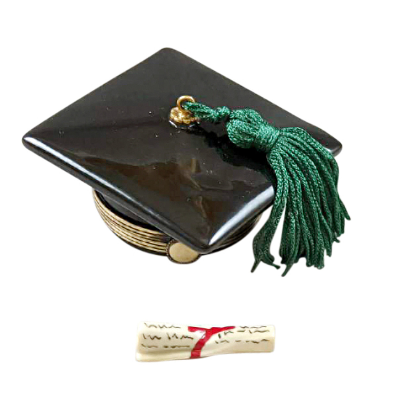 BLACK GRADUATION CAP WITH DIPLOMA Limoges Box