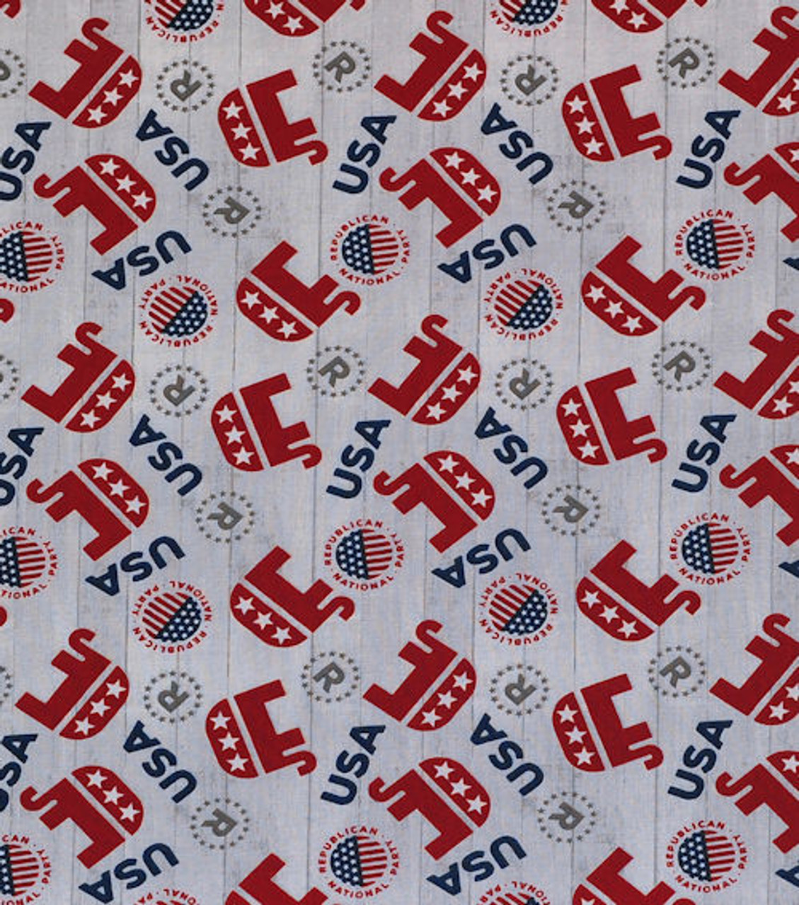 Republican Elephants USA Fabric