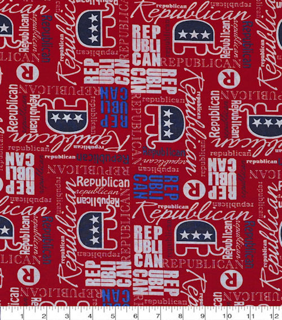 Republican Tossed All Over Fabric