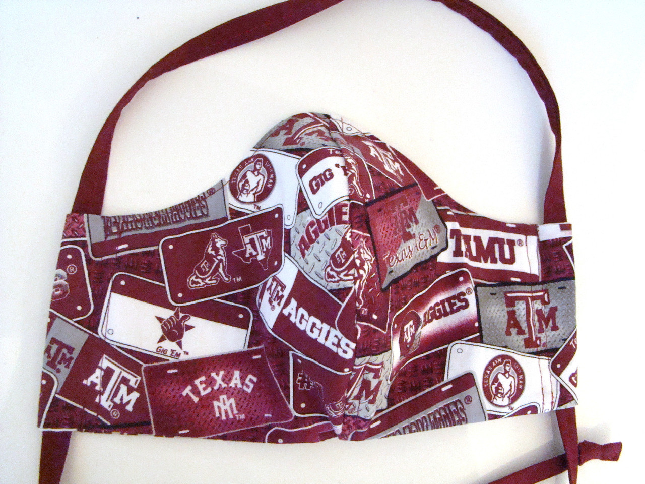 Texas A&M Mask in Texas A&M License Plates Fabric