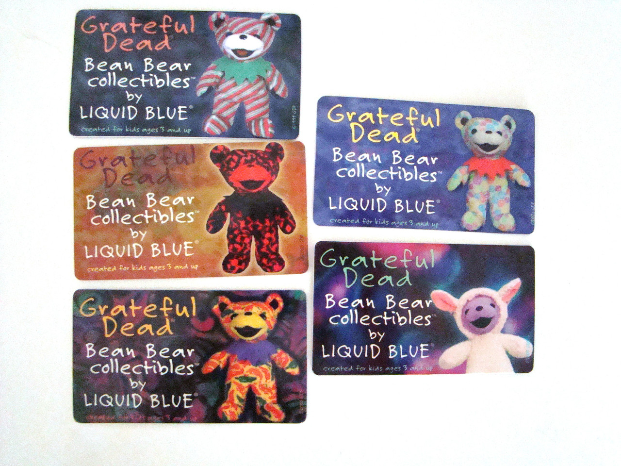 Grateful Dead Bean Bear Laminate Collector Card 5 cards 4,5,6,7,10