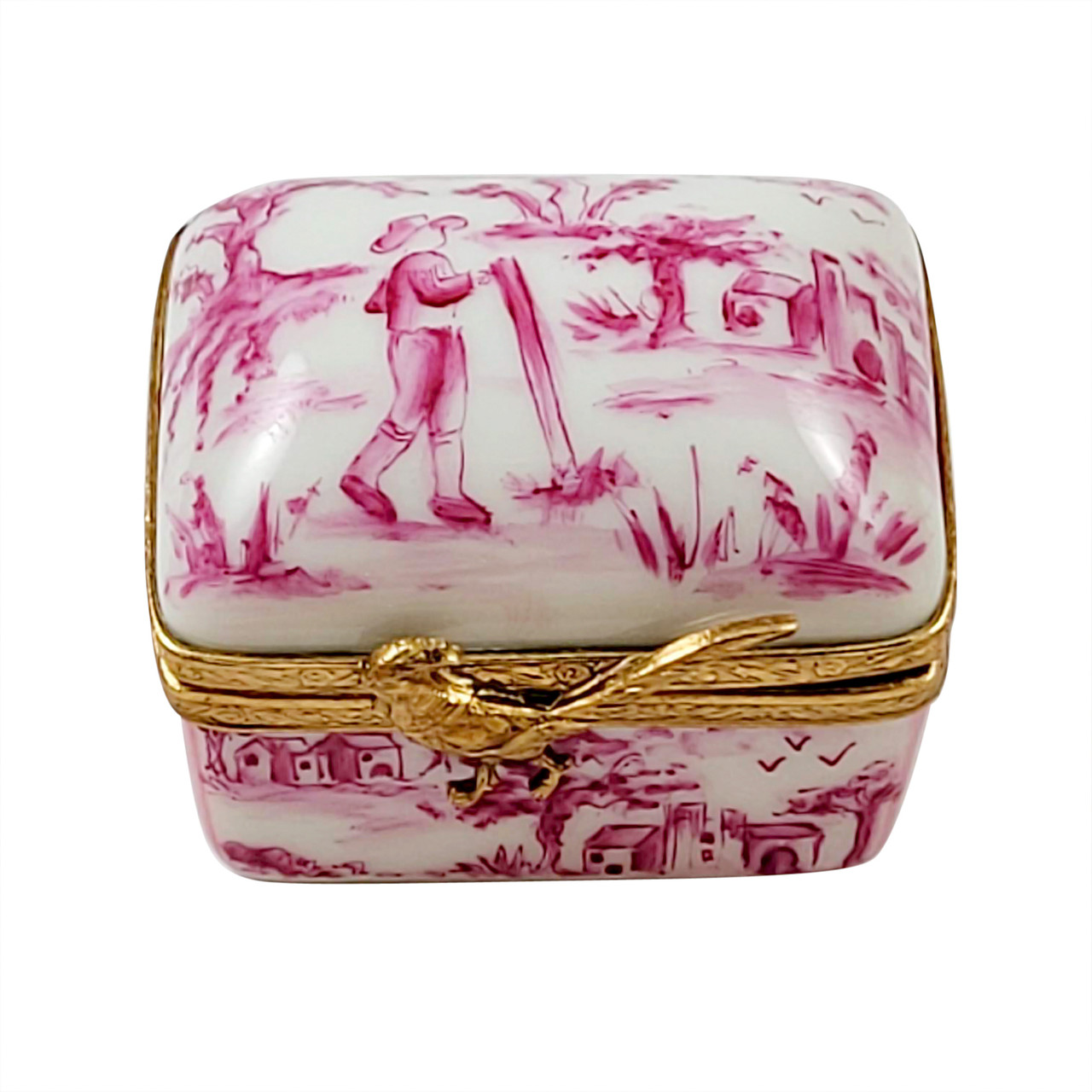 Pink Toile Limoges Box RE258