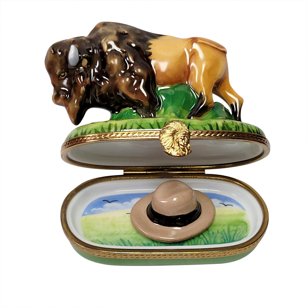 Standing Buffalo Limoges Box RA338