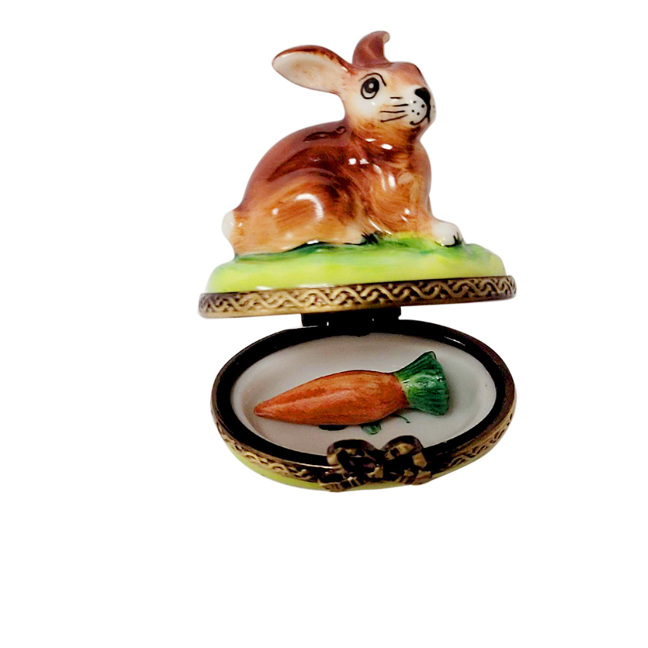 Small Bunny with Removable Carrot Rochard Limoges Box RA341