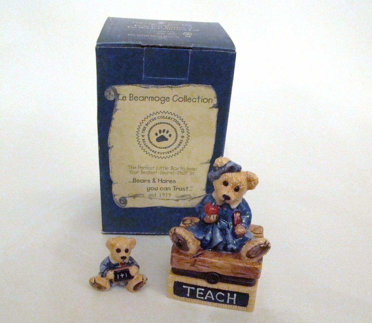 Boyds Bears Le Bearmoge Collection - Ms Bruin Teacher Porcelain Hinged Box (B392006)
