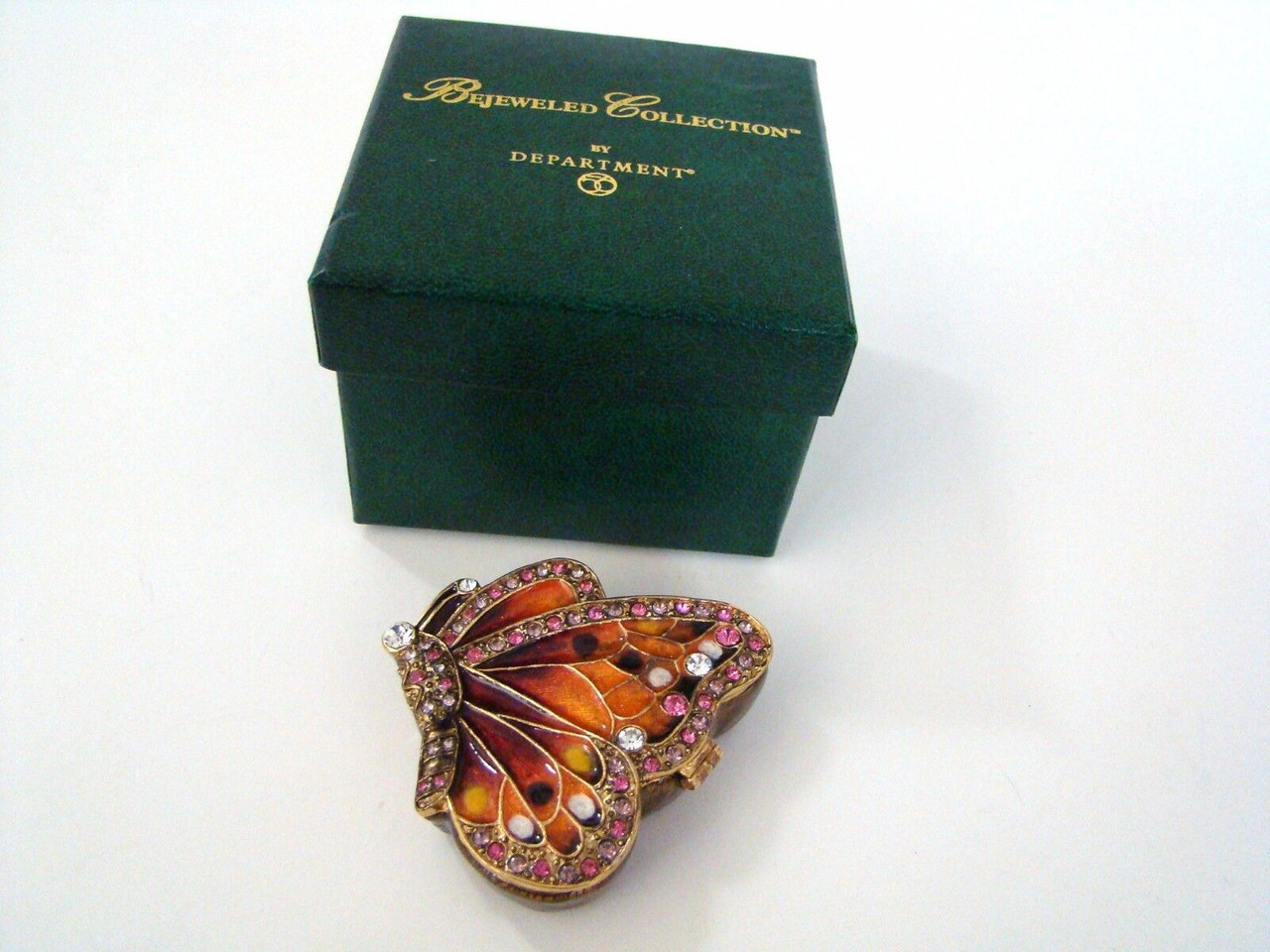Dept 56 Jeweled Trinket Hinged Box - Butterfly Trinket Box (56-31472)