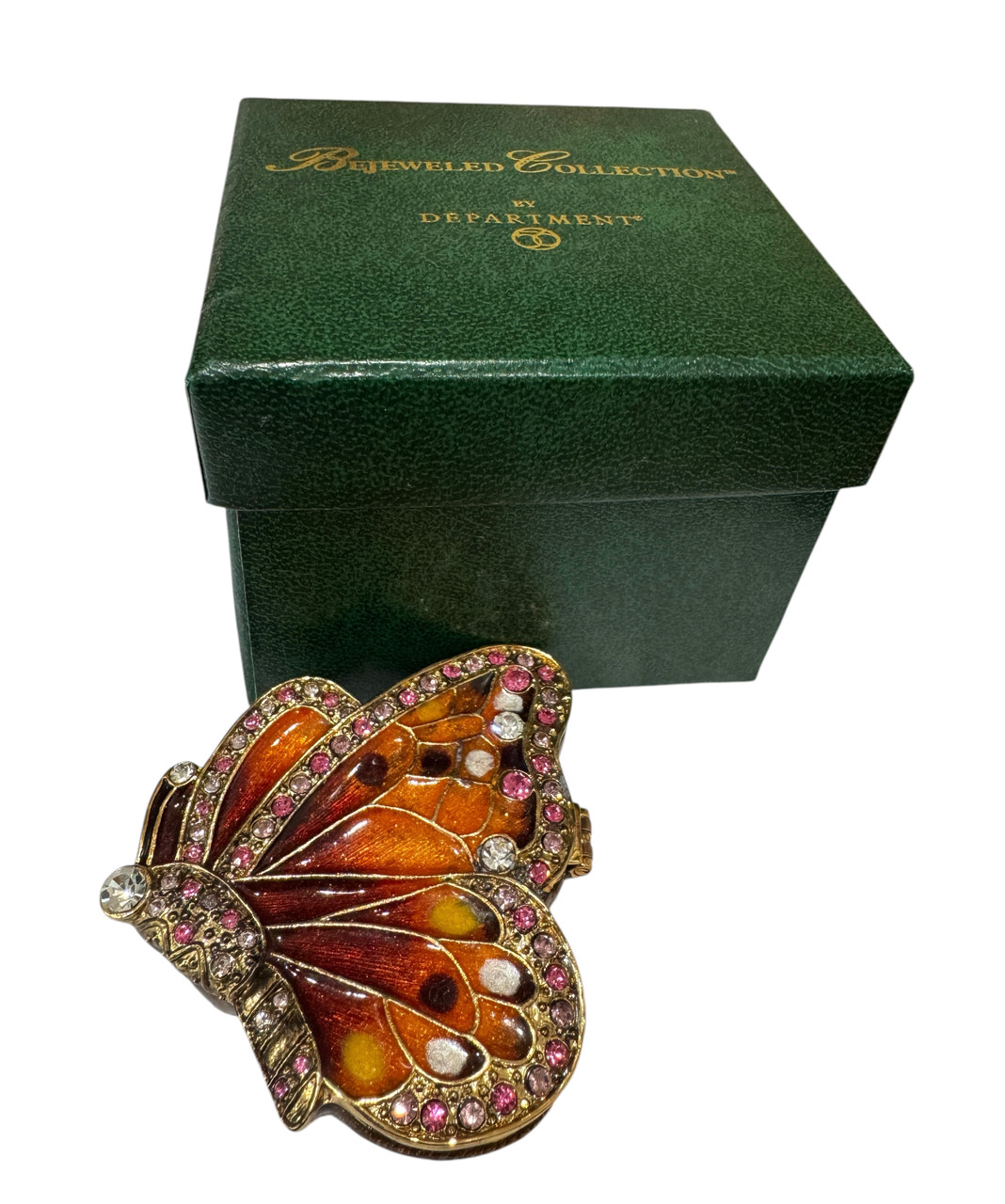 Dept 56 Jeweled Trinket Hinged Box - Butterfly Trinket Box