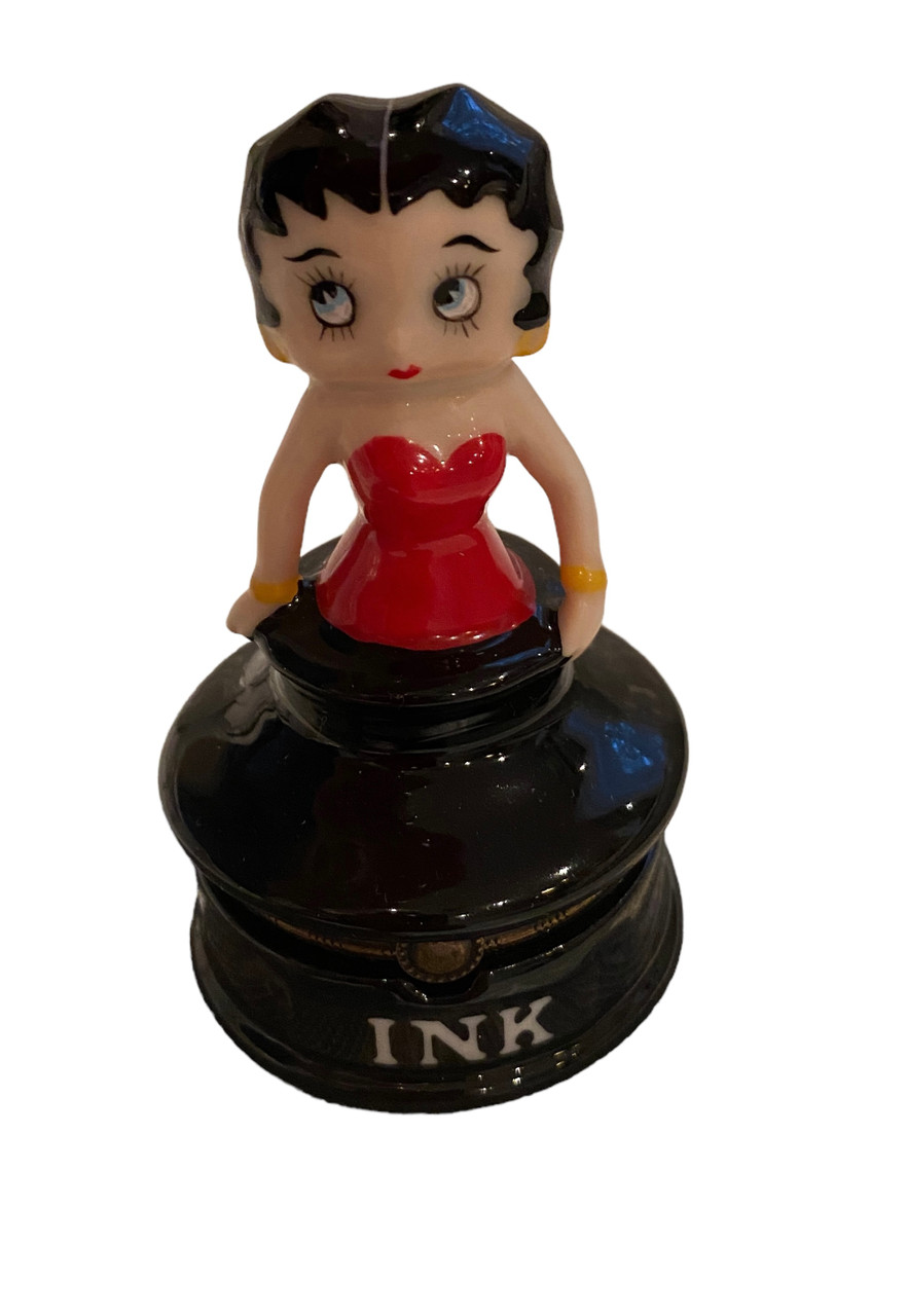 Betty Boop Golfer Inkwell Porcelain Hinged Box (BBL01)