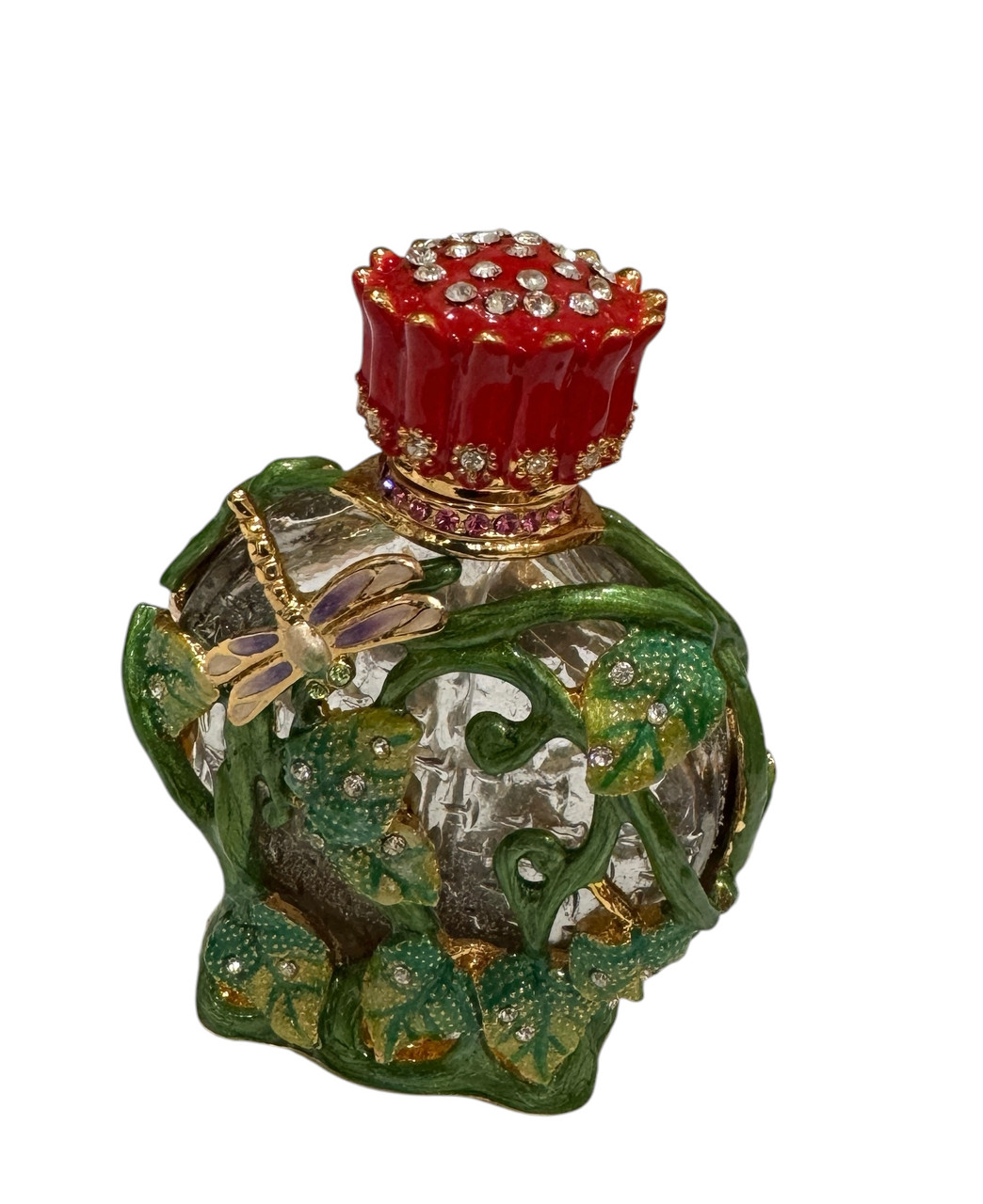 Department 56 Jeweled Perfume Bottle - Dragonfly and Vines