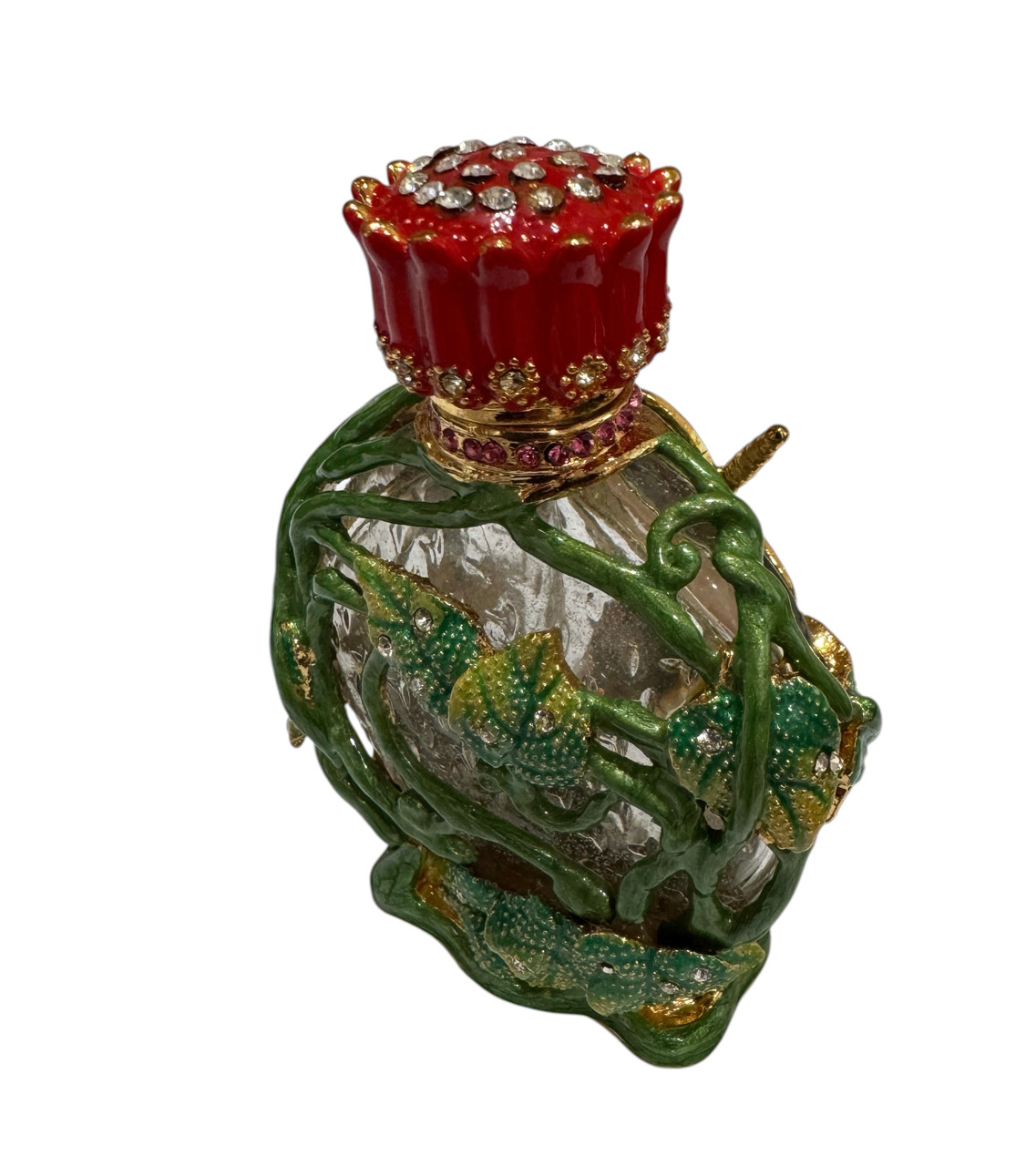 Department 56 Jeweled Perfume Bottle - Dragonfly and Vines