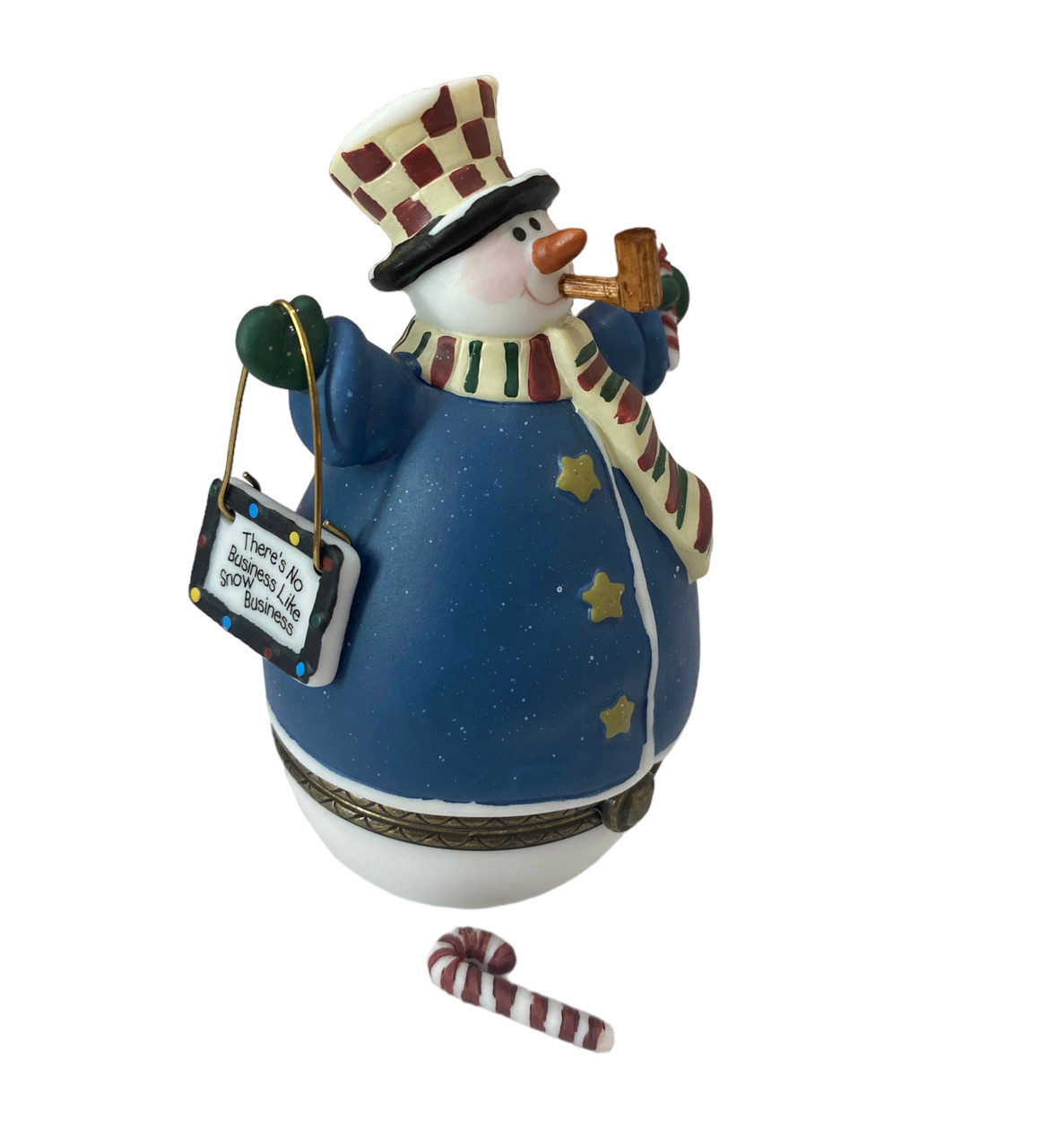 Midwest of Cannon Falls Snow Business Snowman with Candy Cane PHB