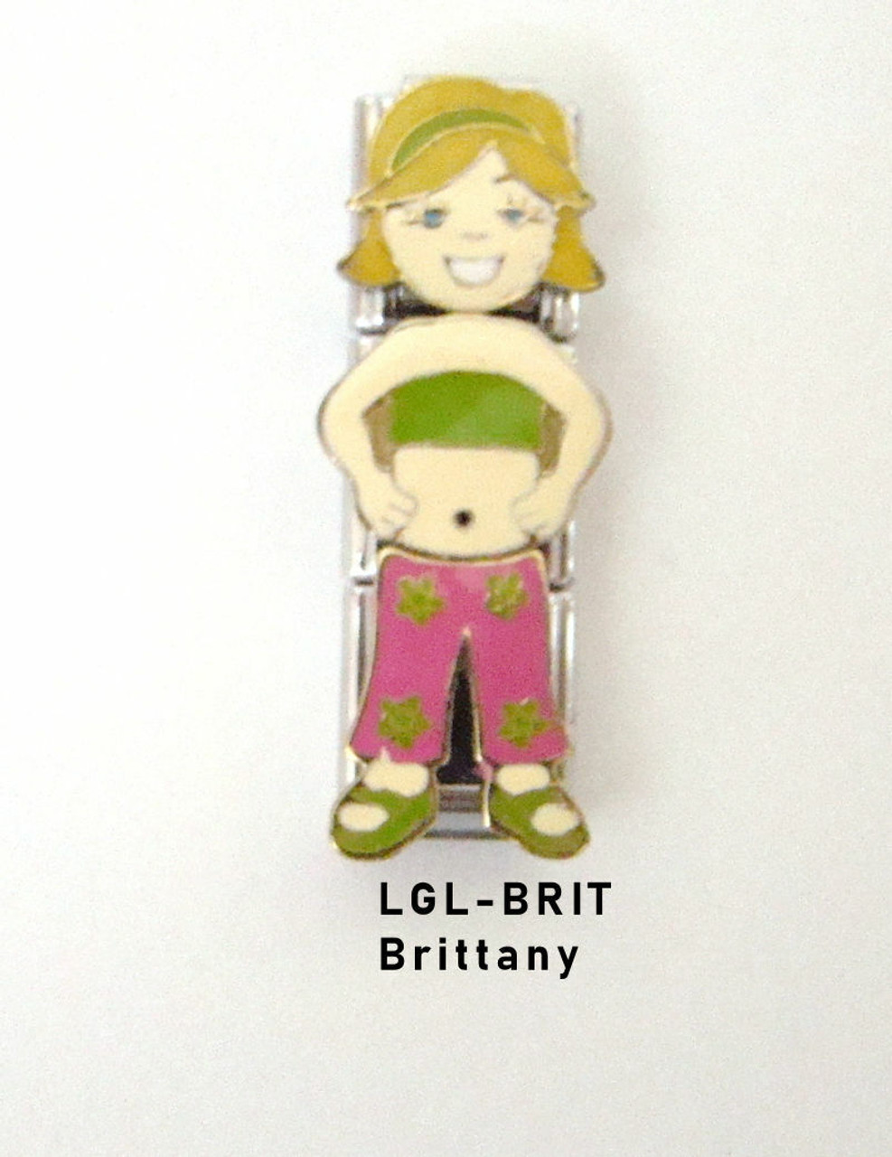 Stainless Steel 9MM Italian Charms 3 Part Charm Girls in Cute Outfits