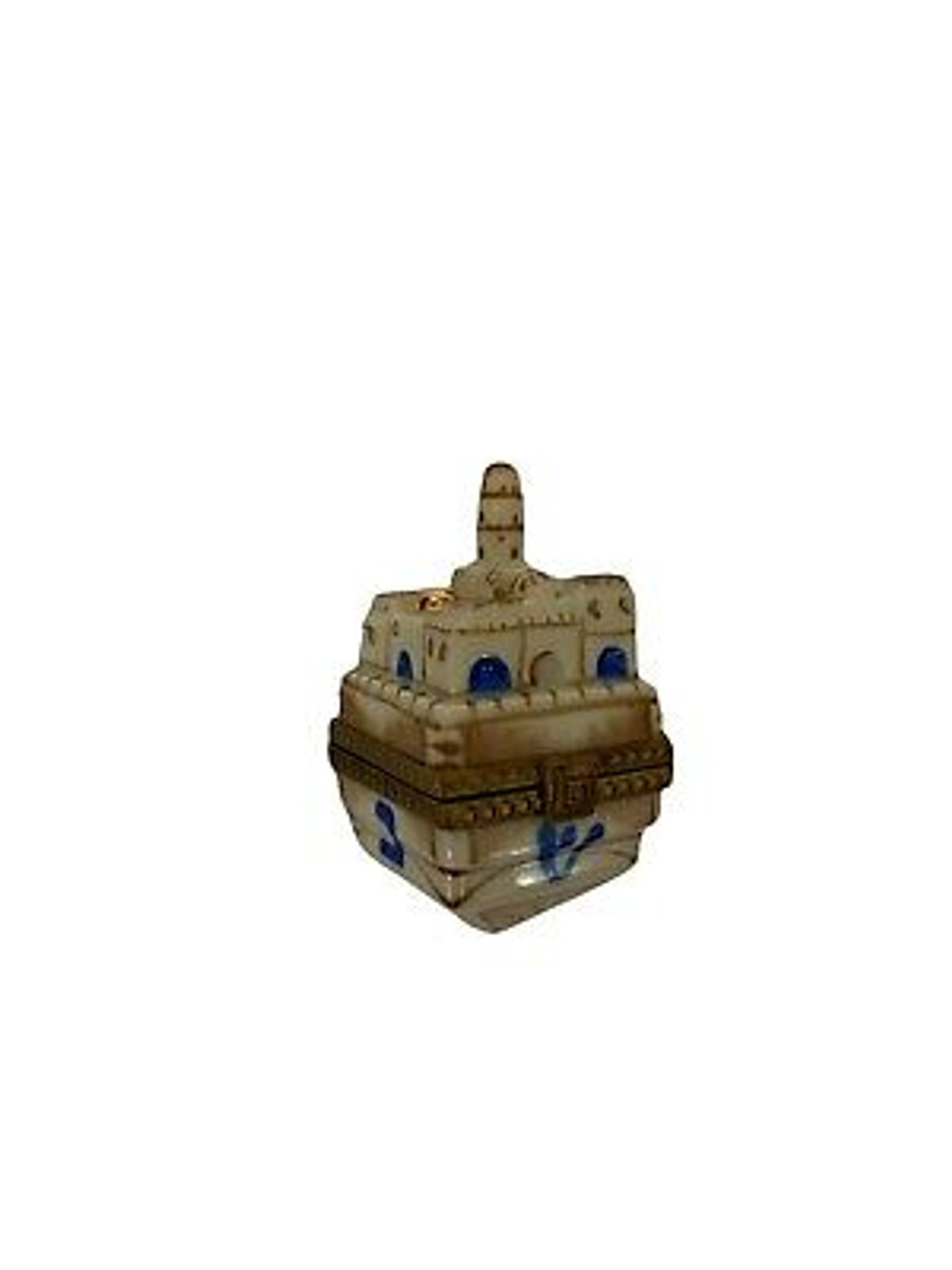 Limoges Box - Jewish Dreidel Blue and Gold