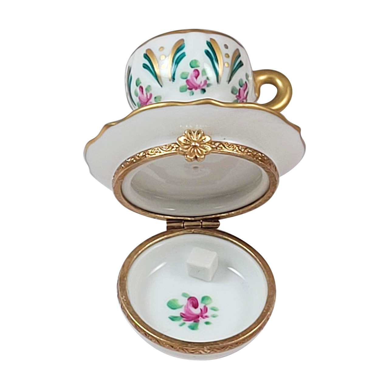 CUP OF TEA WITH LEMON & REMOVABLE SUGAR Rochard Limoges Box RK009