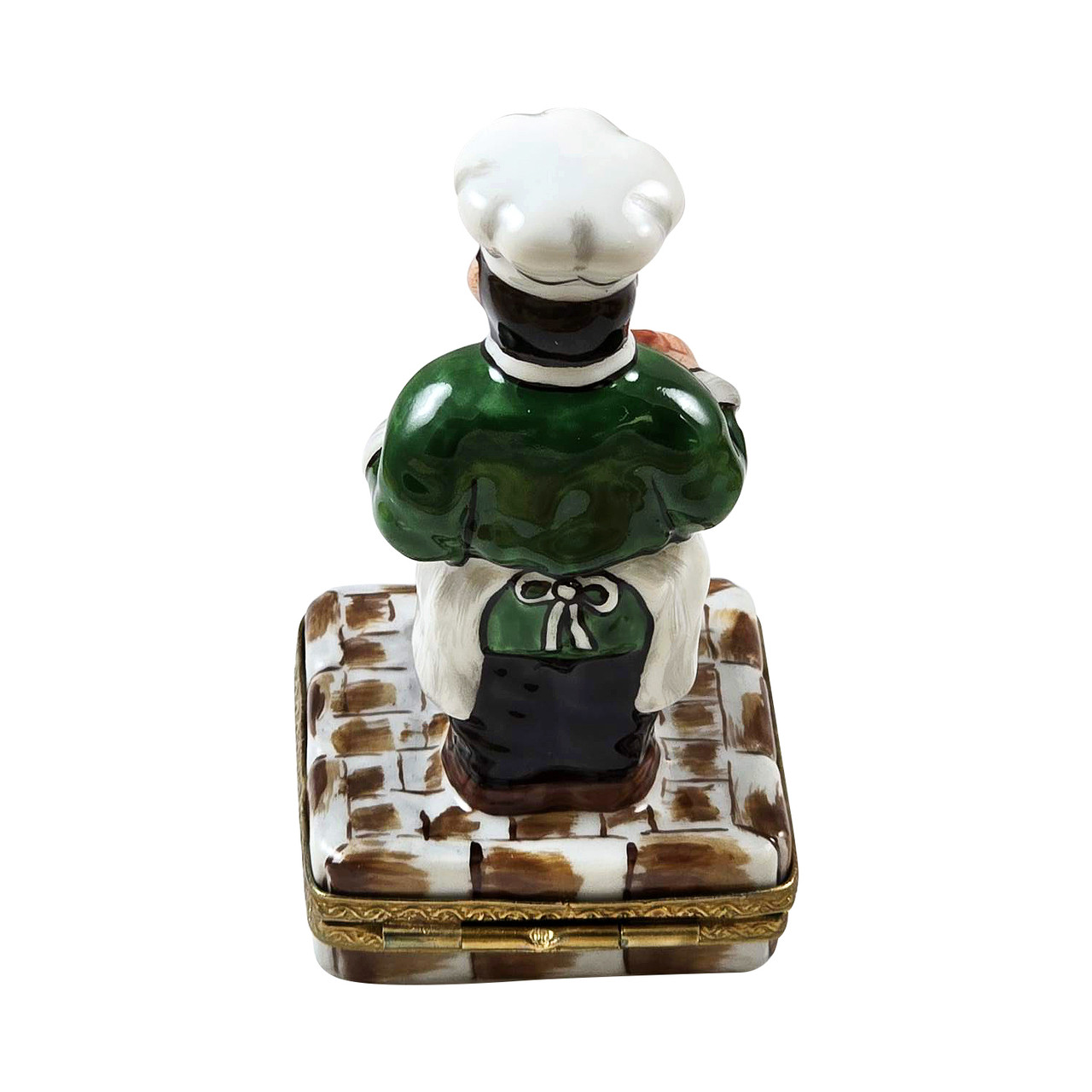 FRENCH CHEF HOLDING FISH WITH MENU BOARD Rochard Limoges Box RK018