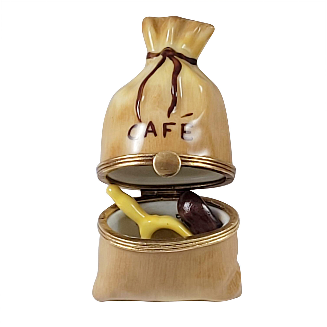 COFFEE SACK WITH SCOOP AND BEANS Rochard Limoges Box RK226