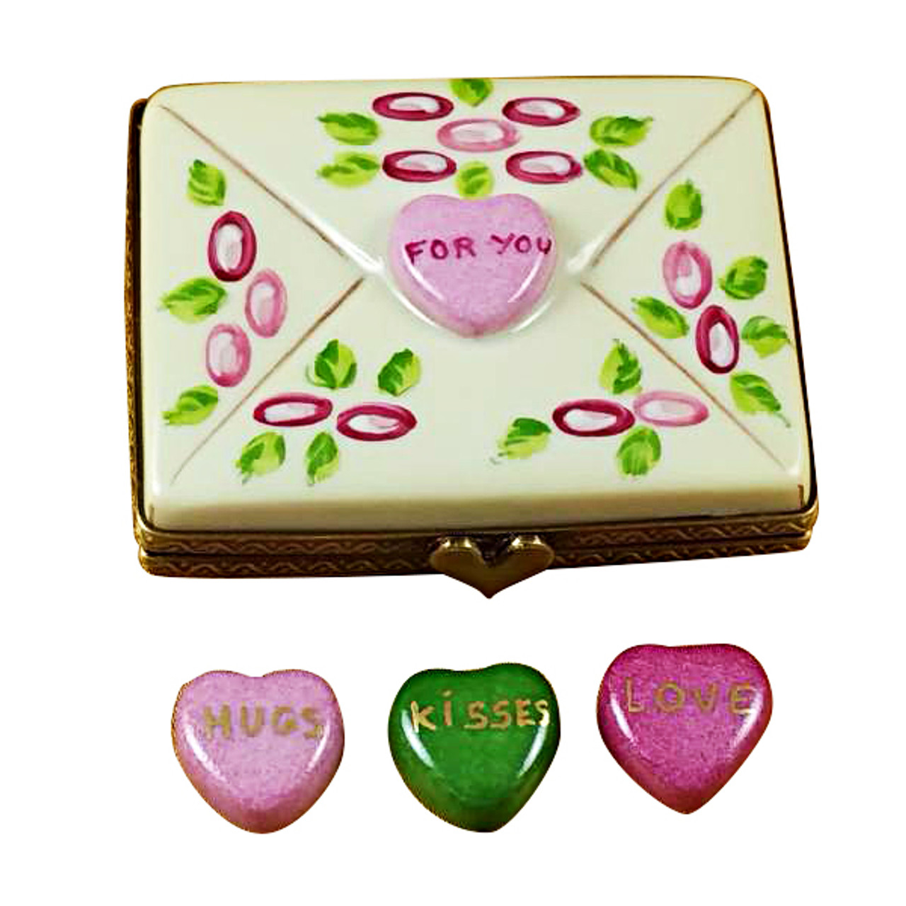 Envelope - For You W/3 Hearts Rochard Limoges Box