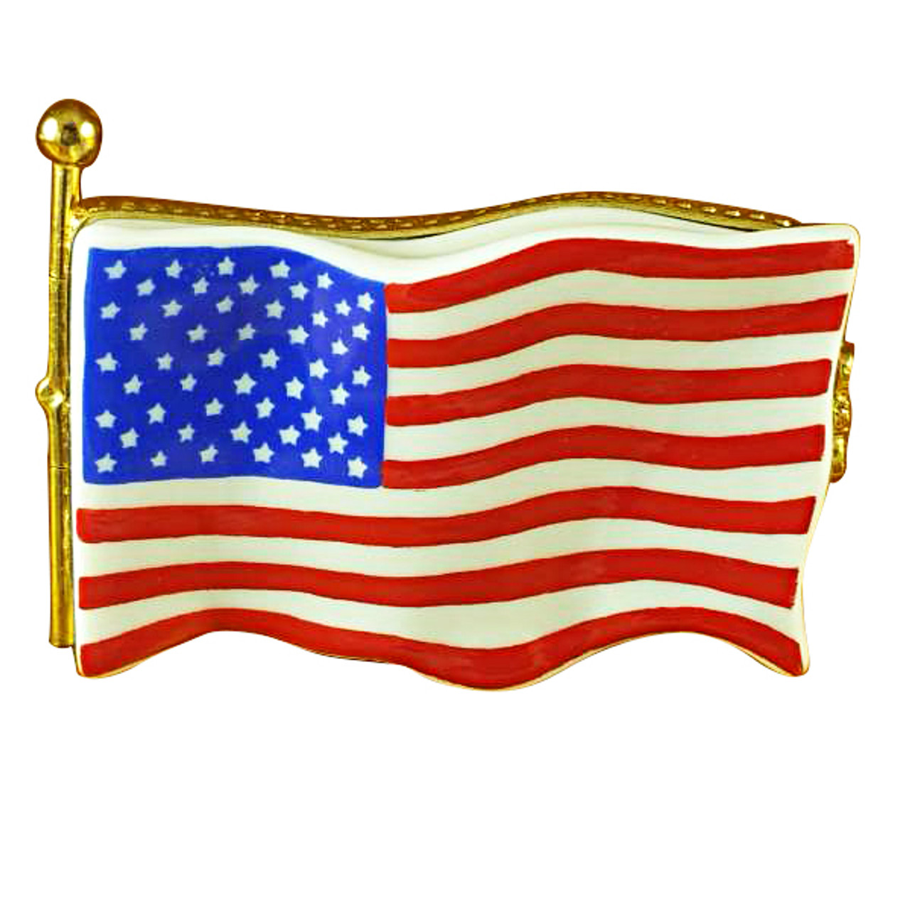 UNITED STATES FLAG Rochard Limoges Box RT305