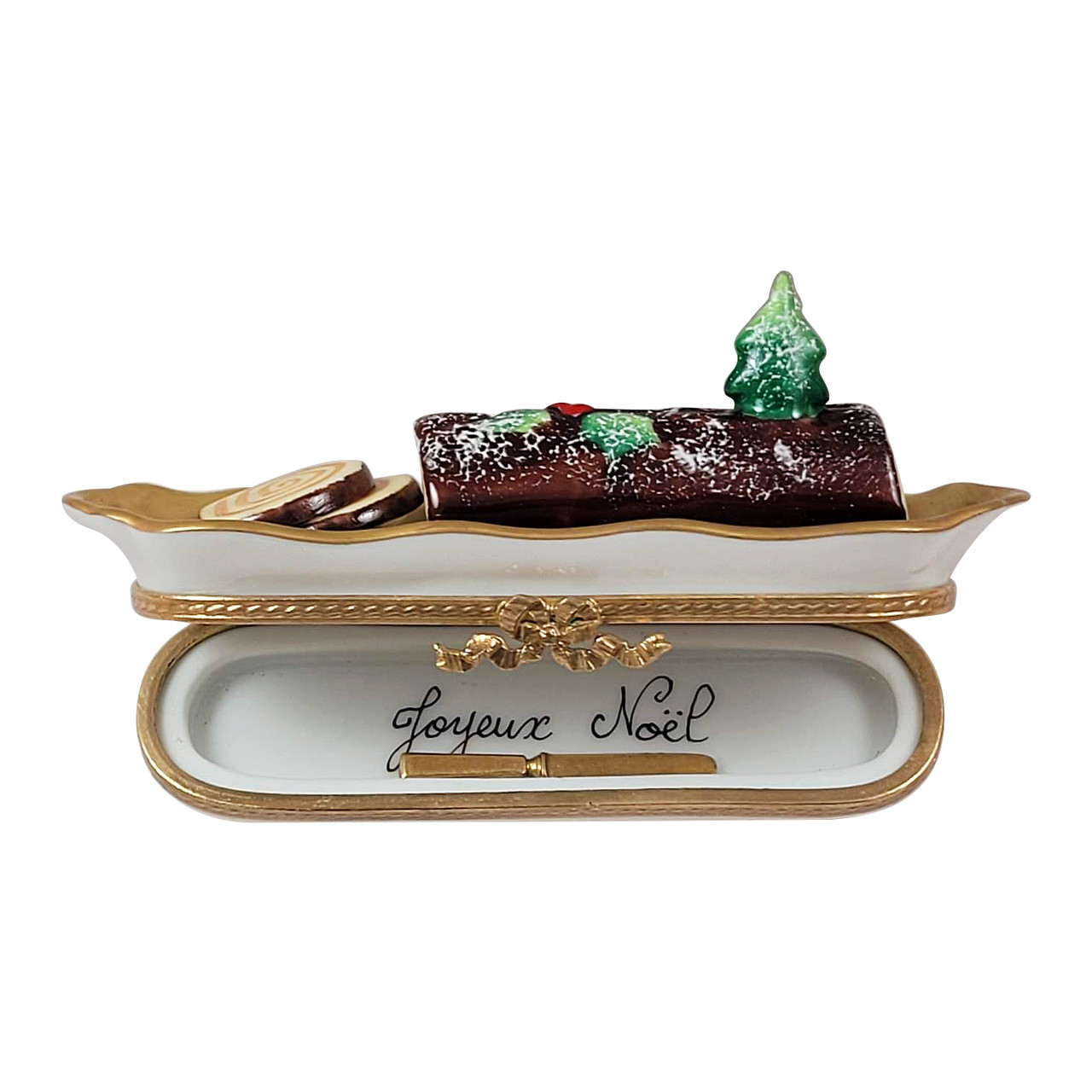 BUCHE DE NOEL WITH KNIFE Rochard Limoges Box RX027