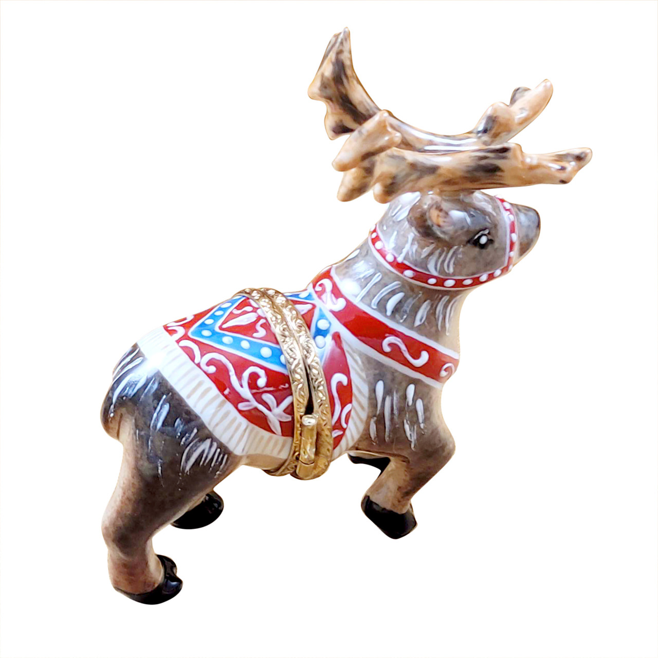 REINDEER WITH ANTLERS Rochard Limoges Box RX303