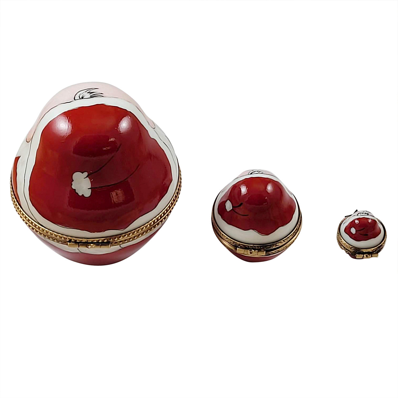 OLD WORLD NESTING STACKING SANTAS Rochard Limoges Box