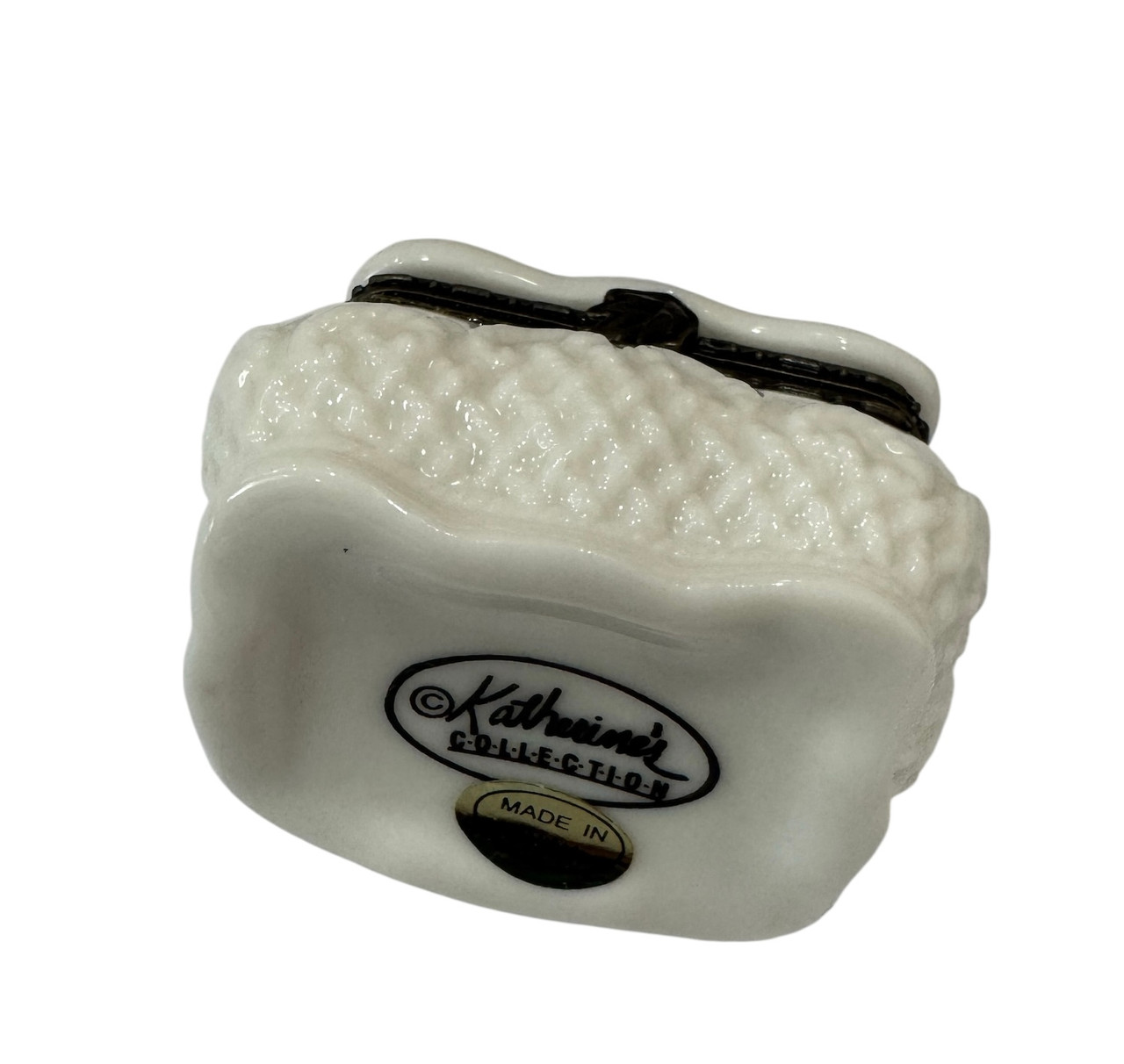 Porcelain Hinged Box  - Katherine's Collection White rectangle shape flowers