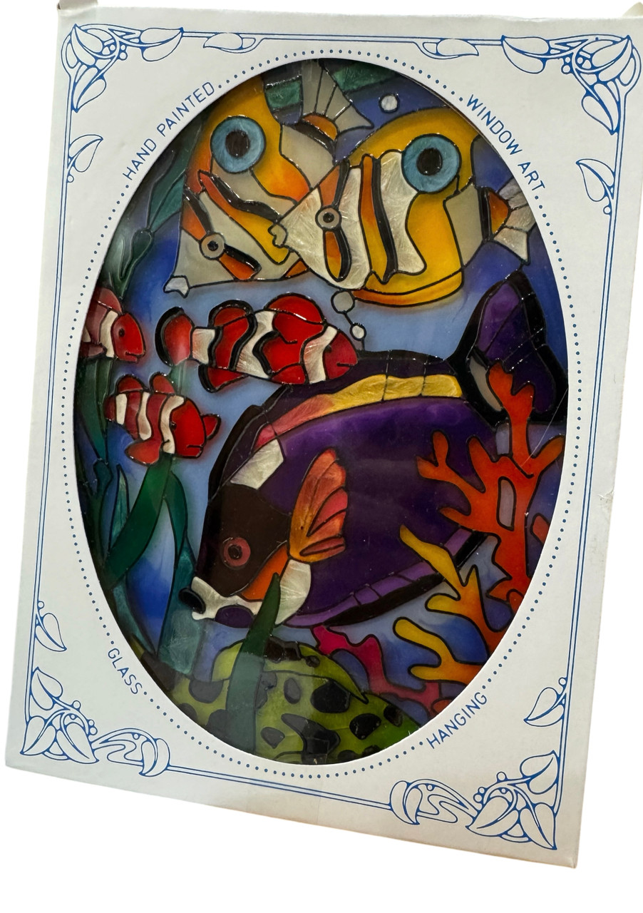 Joan Baker Suncatcher Stained Glass Tropical Fish