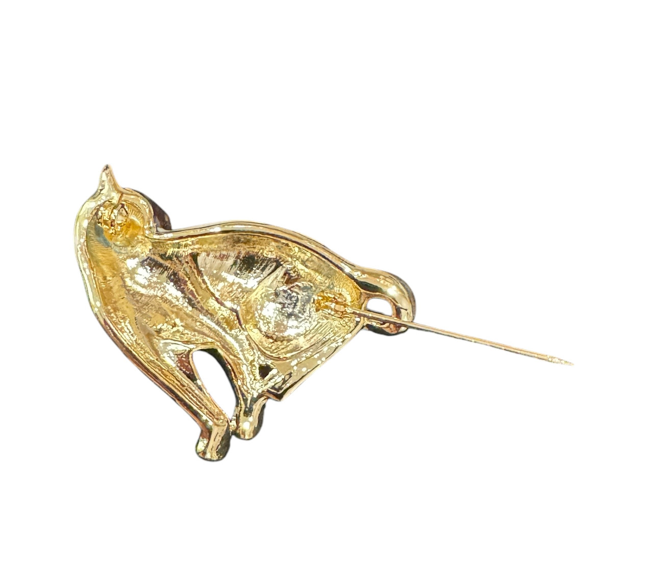 Fashion Jewelry - Siamese Cat with Jeweled Eyes Brooch Pin