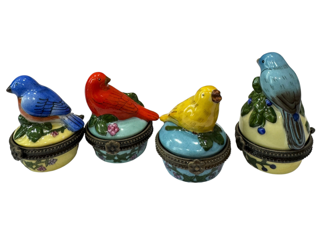 Birds of Winterthur Set of 4 Porcelain Hinged Boxes