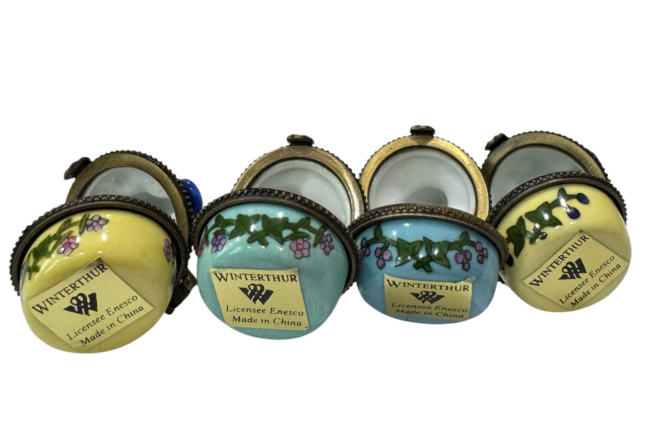 Birds of Winterthur Set of 4 Porcelain Hinged Boxes