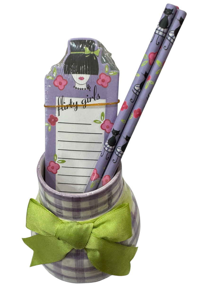 Lady Jayne Ltd Vanity Ceramic List Pad & Pencils Holder (LadyJayne9533)