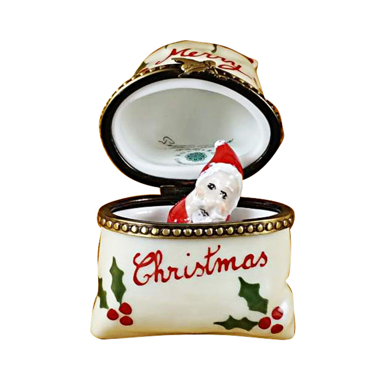 Christmas Bag With Santa Rochard Limoges Box