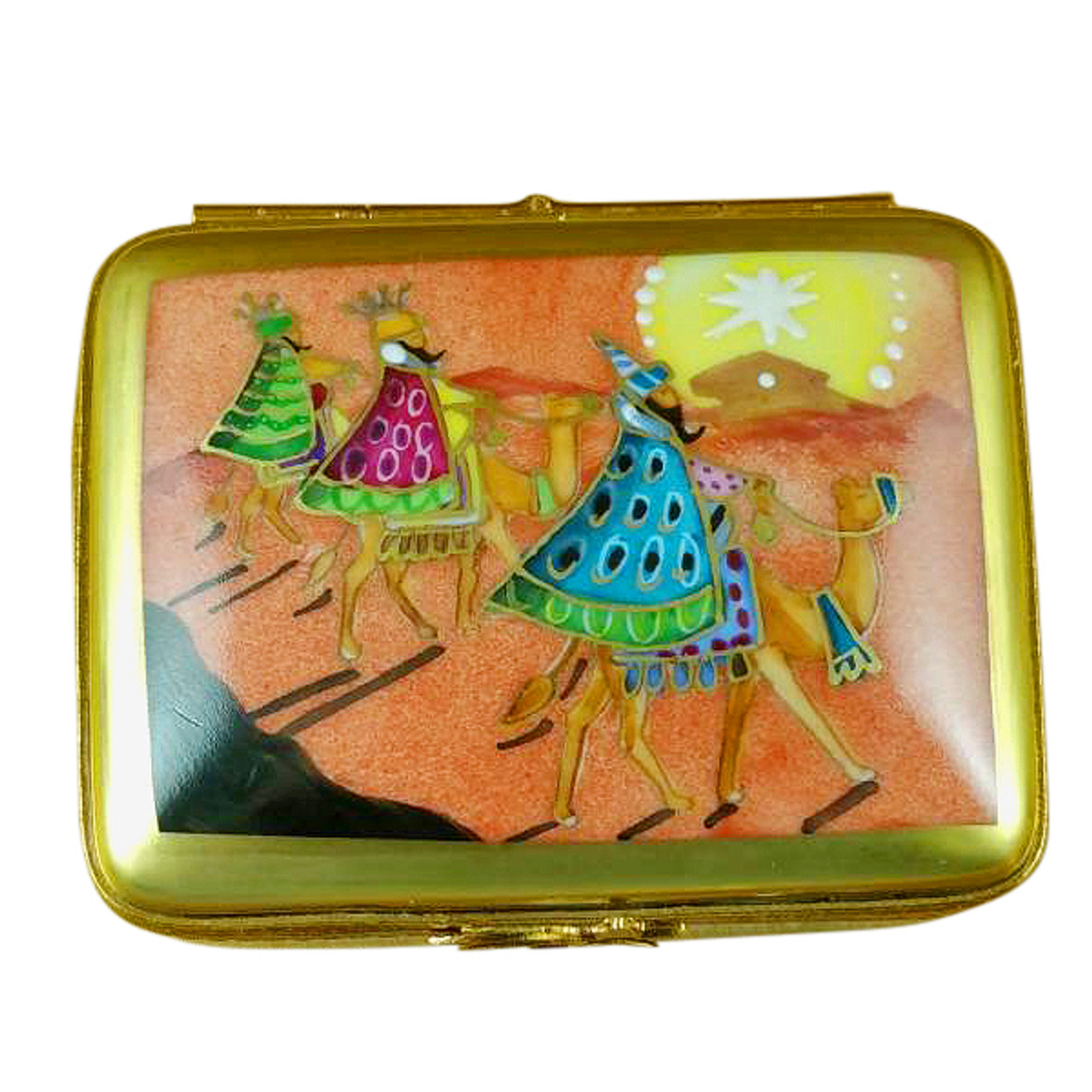 Rectangular With Wisemen On Camels Rochard Limoges Box