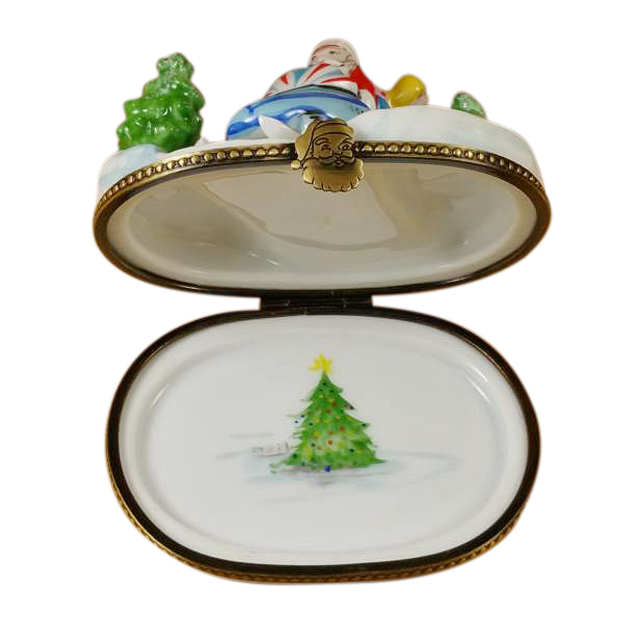 Santa On Snowmobile Rochard Limoges Box